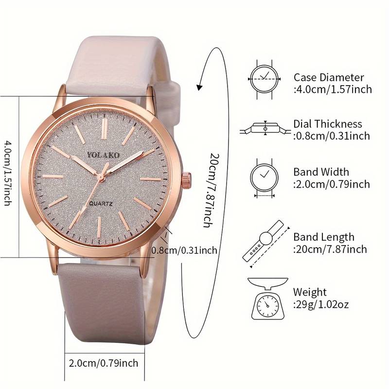 Women's Shiny Quartz Watch Set 6PCS