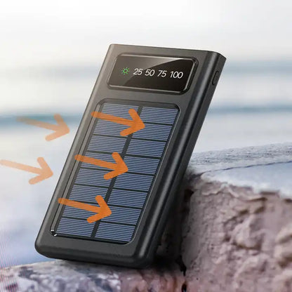 SOLAR POWER BANK 20000 MAH | FAST CHARGING | 4-BUILT IN CABLES