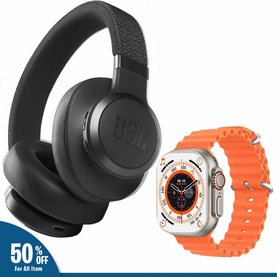 JBL JB55 Headphones + Ultra 8 Watch Combo