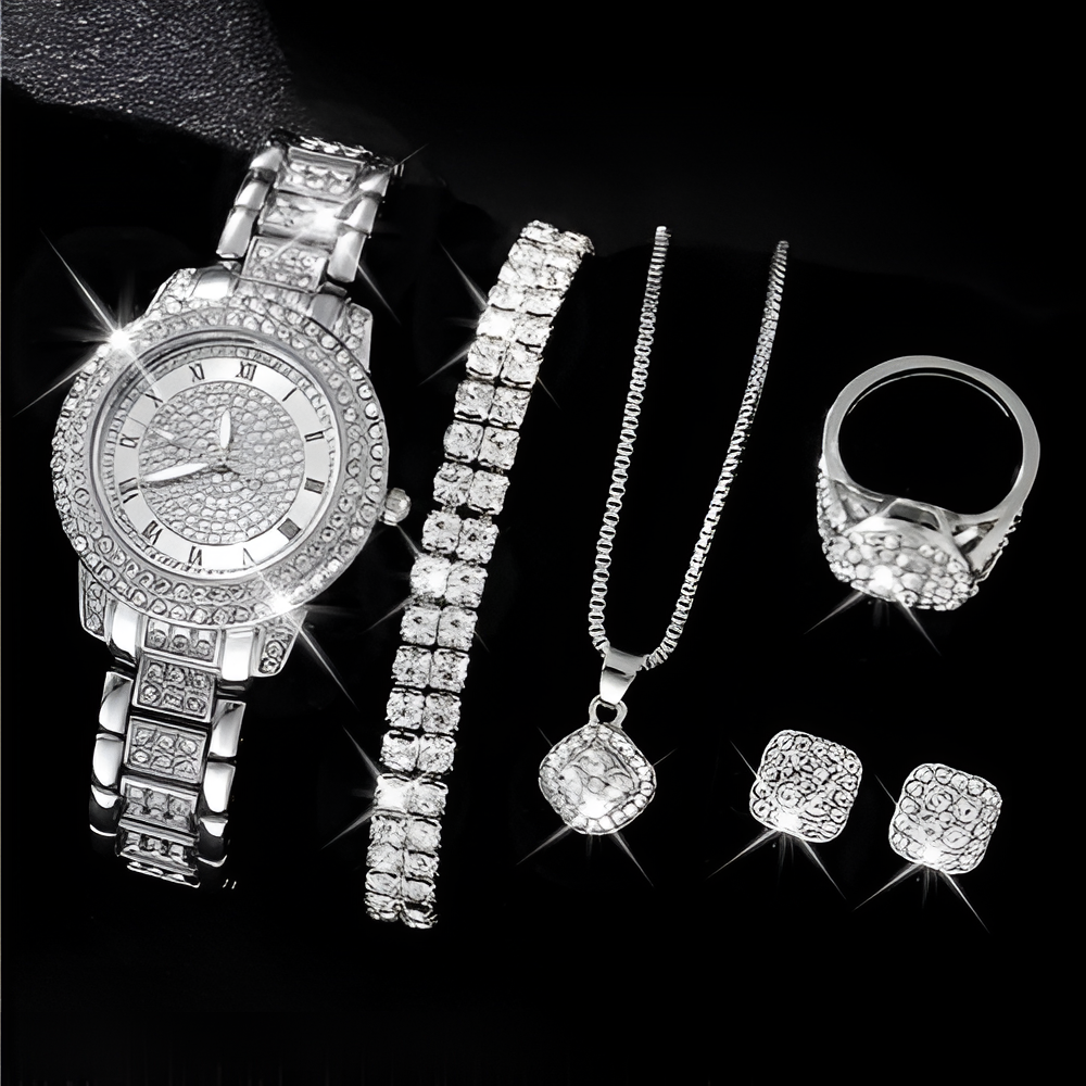 Butterfly Watch & Jewelry Set 6PCS